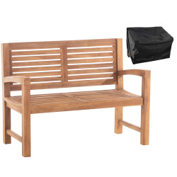 Banc en teck Halden 120 cm avec rev?tement en teck