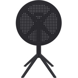Table pliante ronde noire Sky