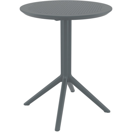 Table pliante Sky, ronde, gris fonc?