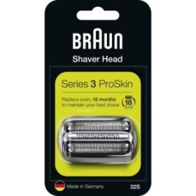 Braun Series 3 ProSkin Piece De Rechange Pour Rasoir …lectrique Argentée, Compatible avec les rasoirs Series 3, 32S