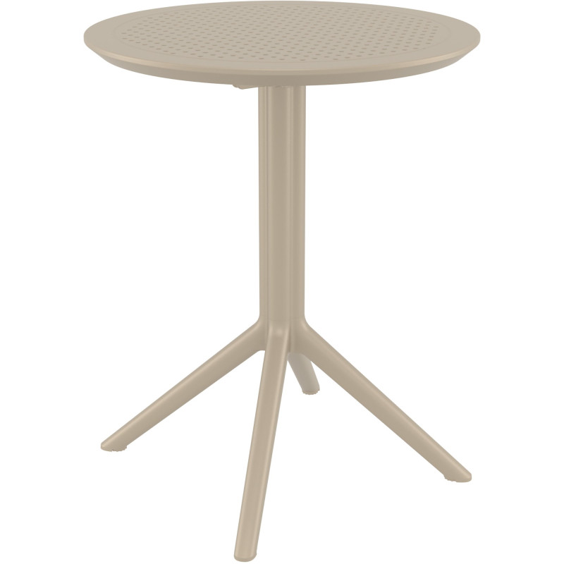 Table pliante ronde Sky couleur taupe