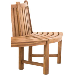 Banc semi-circulaire Leming, 200 cm teck
