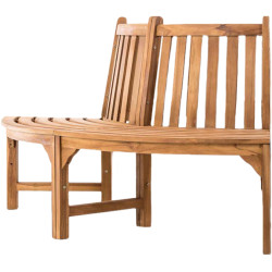 Banc semi-circulaire Leming, 250 cm teck