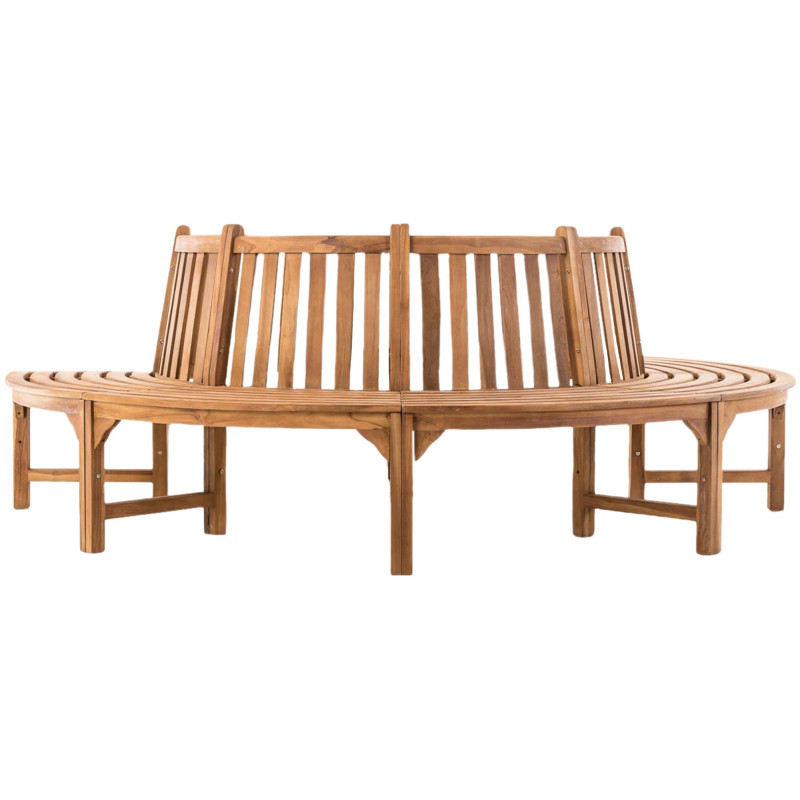 Banc semi-circulaire Leming, 250 cm teck