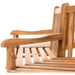 Banc Kenna avec accoudoirs, semi-circulaire, 200 cm teck