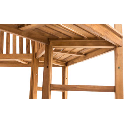 Banc Kenna avec accoudoirs, semi-circulaire, 200 cm teck