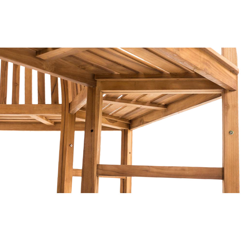 Banc Kenna avec accoudoirs, semi-circulaire, 200 cm teck