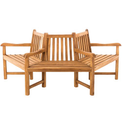 Banc Kenna avec accoudoirs, semi-circulaire, 200 cm teck
