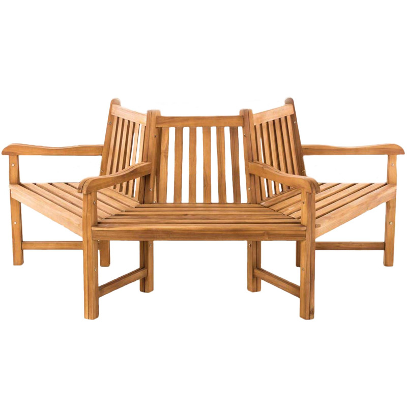 Banc Kenna avec accoudoirs, semi-circulaire, 200 cm teck