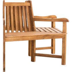 Banc Kenna avec accoudoirs, semi-circulaire, 200 cm teck