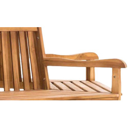 Banc Kenna avec accoudoirs, semi-circulaire, 250 cm teck