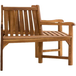 Banc Kenna avec accoudoirs, semi-circulaire, 250 cm teck