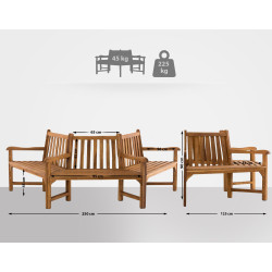 Banco semircircular Kenna para árboles 250 cm