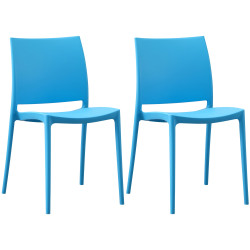 Ensemble de 2 chaises Meton bleu
