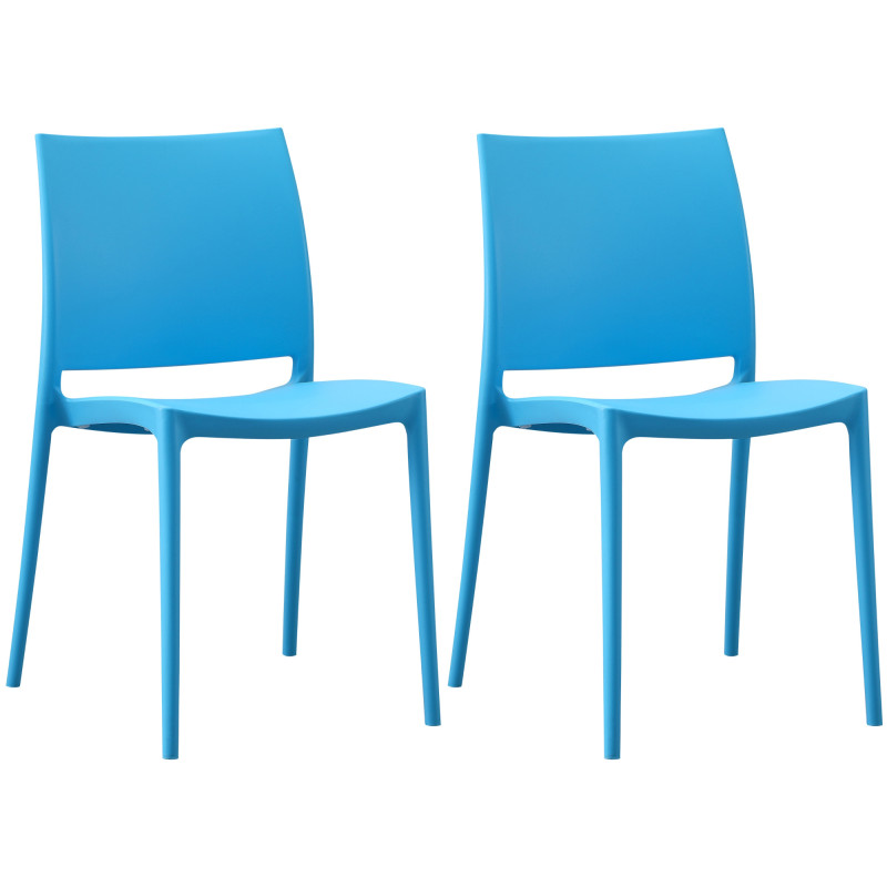 Ensemble de 2 chaises Meton bleu