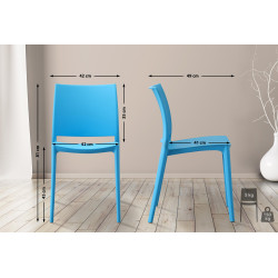 Ensemble de 2 chaises Meton bleu