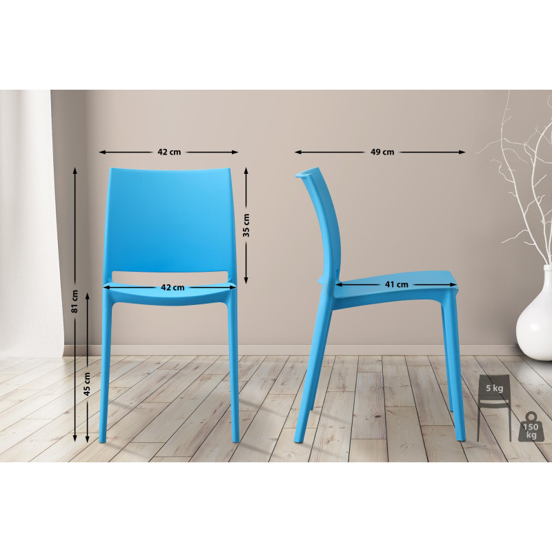 Ensemble de 2 chaises Meton bleu