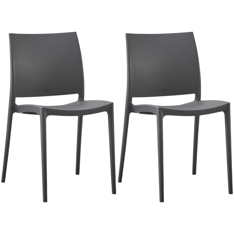 Ensemble de 2 chaises Meton gris foncé