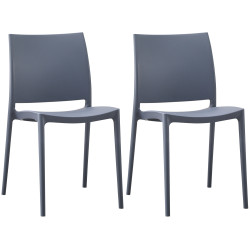 Ensemble de 2 chaises Meton gris