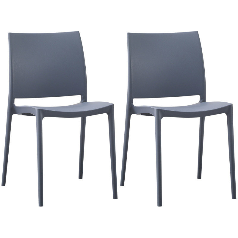 Ensemble de 2 chaises Meton gris