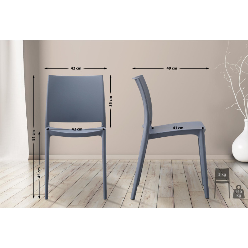 Ensemble de 2 chaises Meton gris
