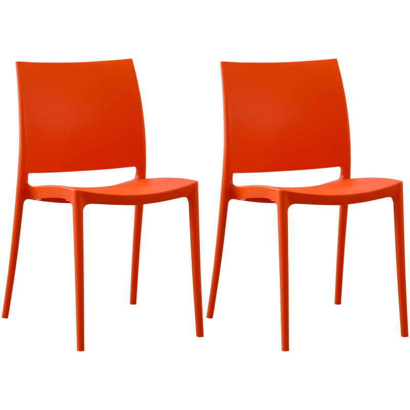 Ensemble de 2 chaises Meton orange