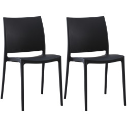 Ensemble de 2 chaises Meton noir