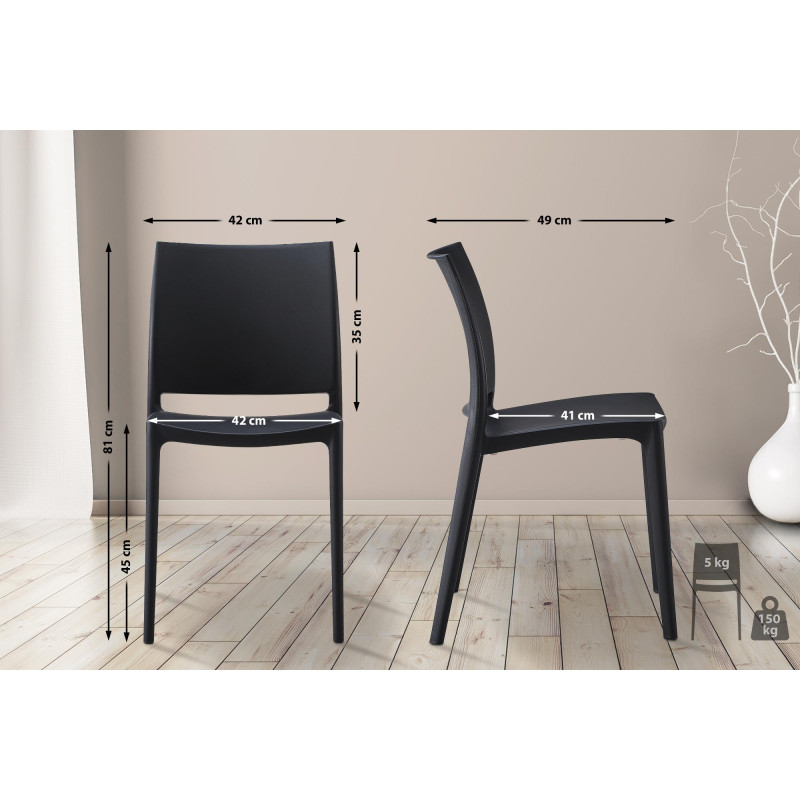 Ensemble de 2 chaises Meton noir