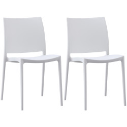 Ensemble de 2 chaises Meton blanc