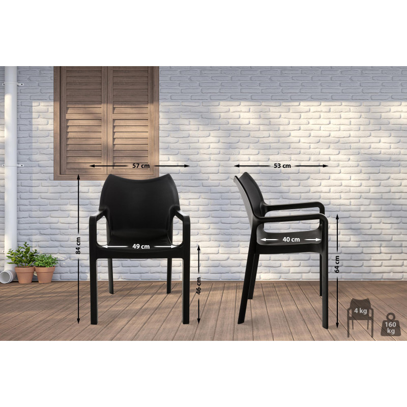 Ensemble de 4 chaises Diva noir