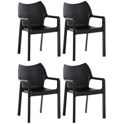 Ensemble de 4 chaises Diva noir