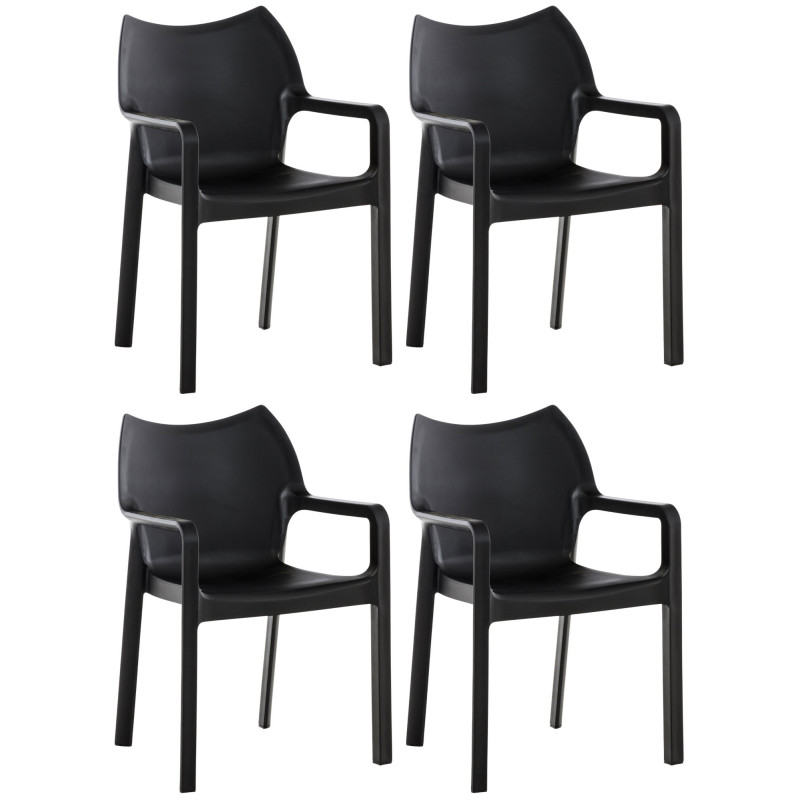 Ensemble de 4 chaises Diva, noires