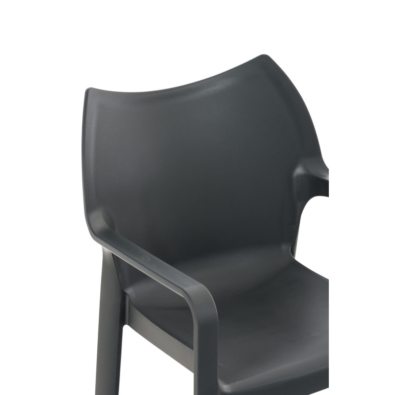 Ensemble de 4 chaises Diva gris foncé