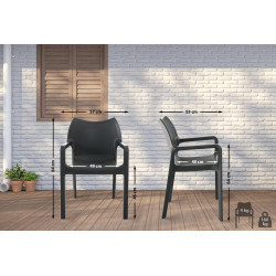 Ensemble de 4 chaises Diva gris foncé