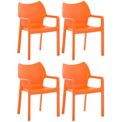 Ensemble de 4 chaises Diva orange