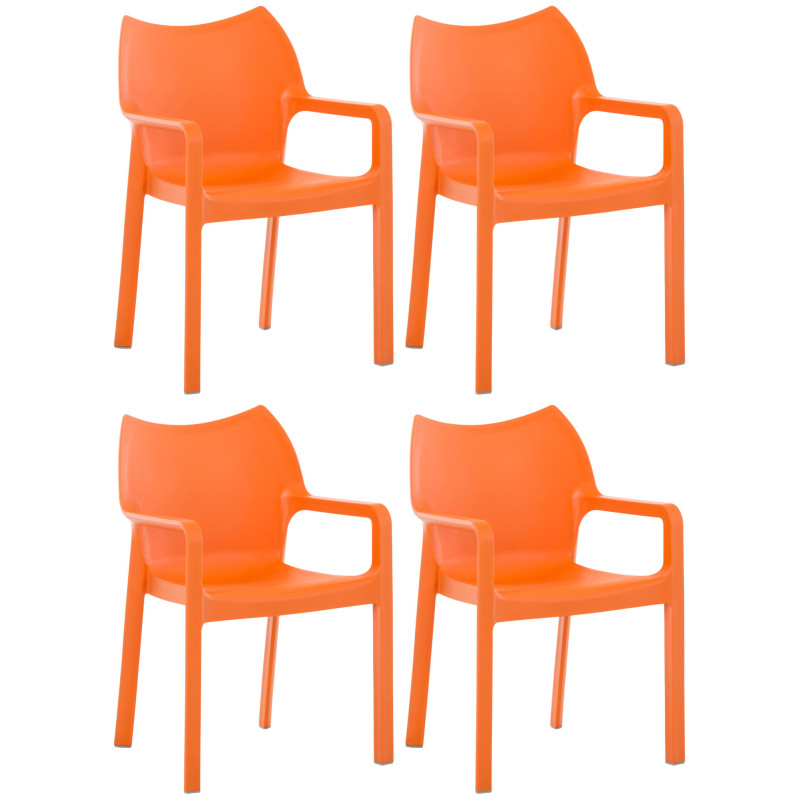 Ensemble de 4 chaises Diva orange