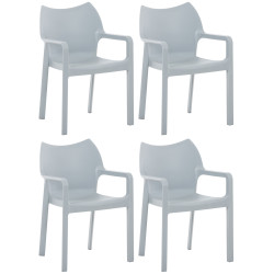 Ensemble de 4 chaises Diva gris clair