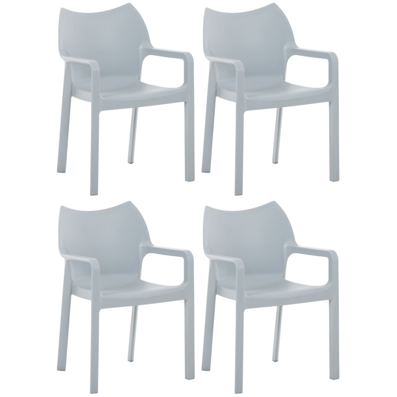 Ensemble de 4 chaises Diva gris clair