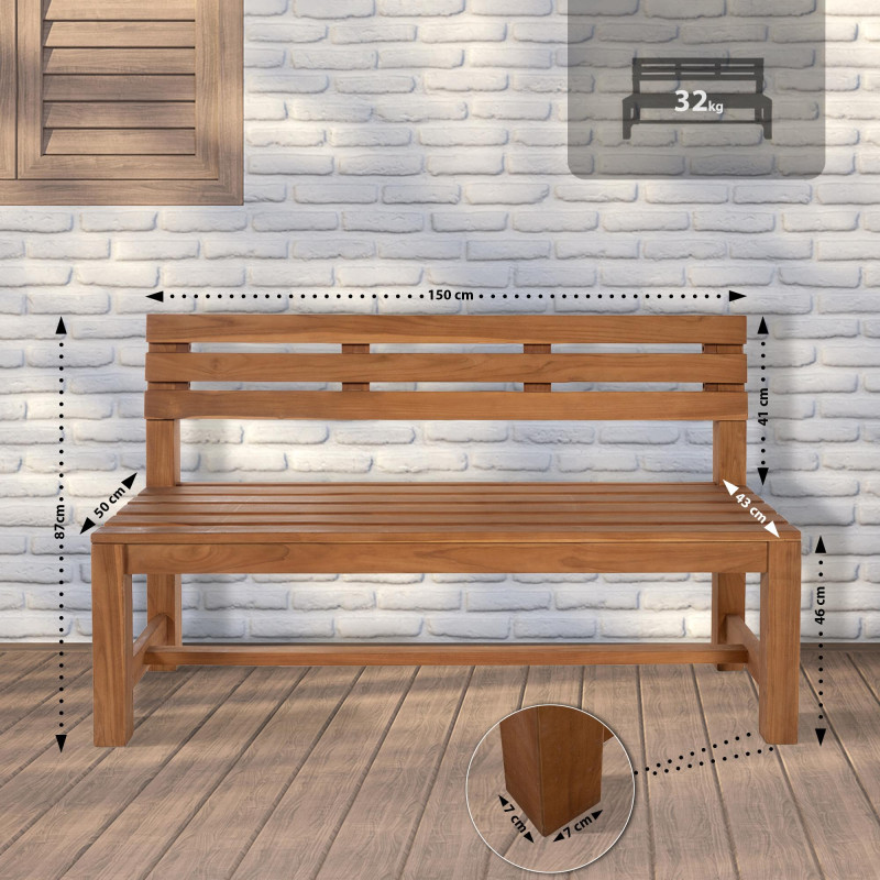 Banc en teck Augusta 150 cm teck
