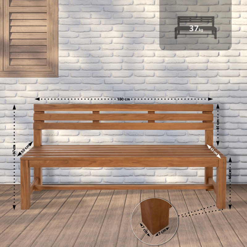 Banc en teck Augusta 180 cm teck