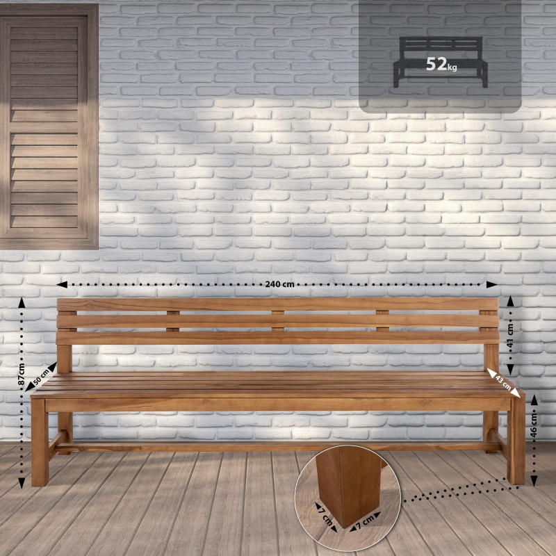Banc en teck Augusta 240 cm teck