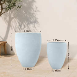 Ensemble de 2 pots de fleurs gris