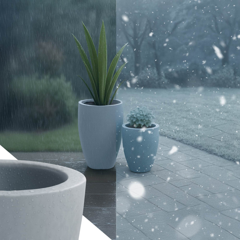 Ensemble de 2 pots de fleurs gris