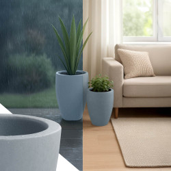 Ensemble de 2 pots de fleurs gris