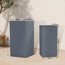 Ensemble de 2 pots de fleurs 3 anthracite