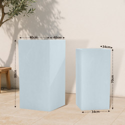 Ensemble de 2 pots de fleurs 3 gris