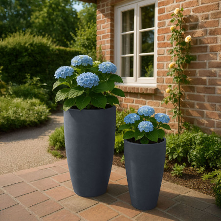 Ensemble de 2 pots de fleurs 1 anthracite