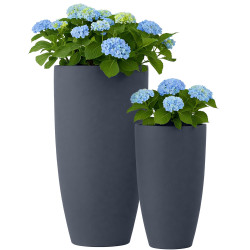 Ensemble de 2 pots de fleurs, 1 anthracite