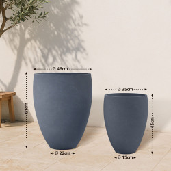Ensemble de 2 pots de fleurs anthracite