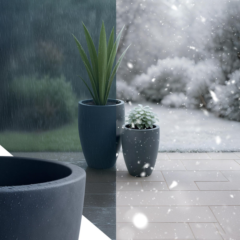 Ensemble de 2 pots de fleurs anthracite